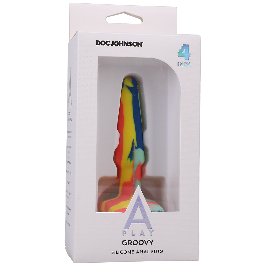Groovy Silicone Anal Plug 4'' / 10 Cm Geel