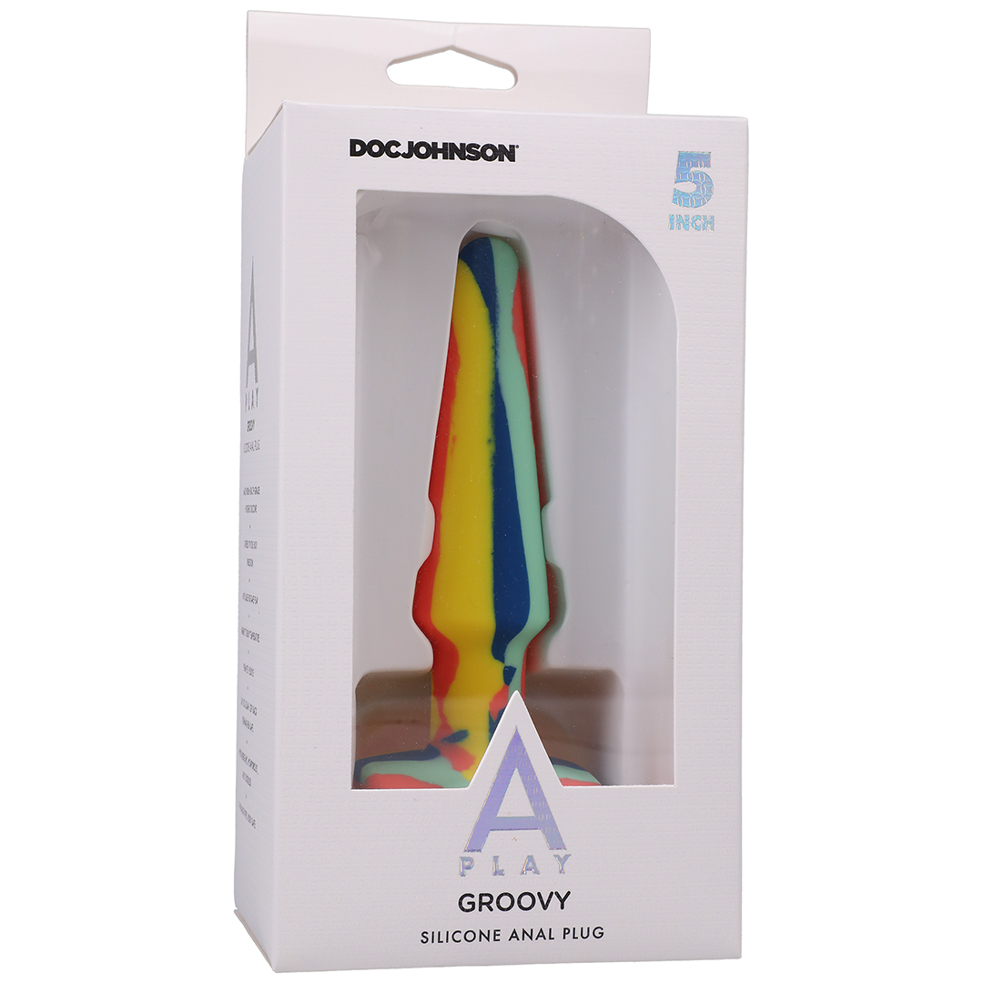 Groovy Silicone Anal Plug 5'' / 12 Cm Geel