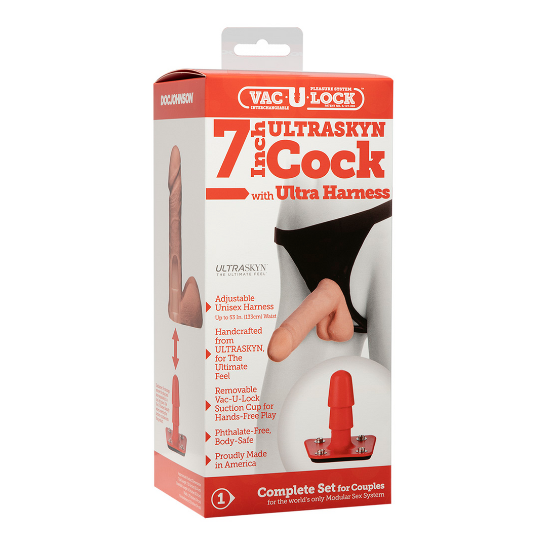 Ultraskyn Harness And Dildo 7 / 18 Cm White