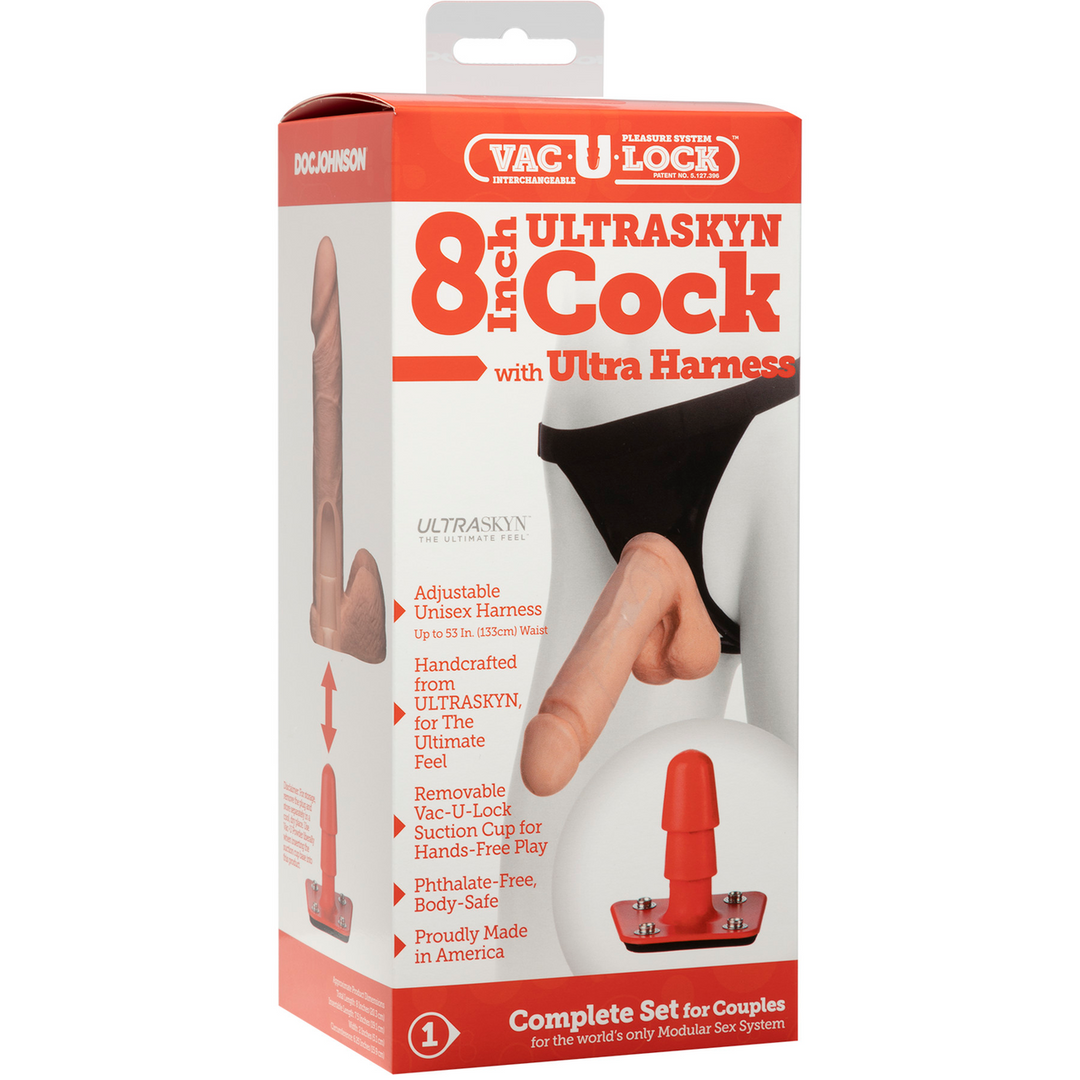 Ultraskyn Harness And Dildo 8 / 20 Cm White