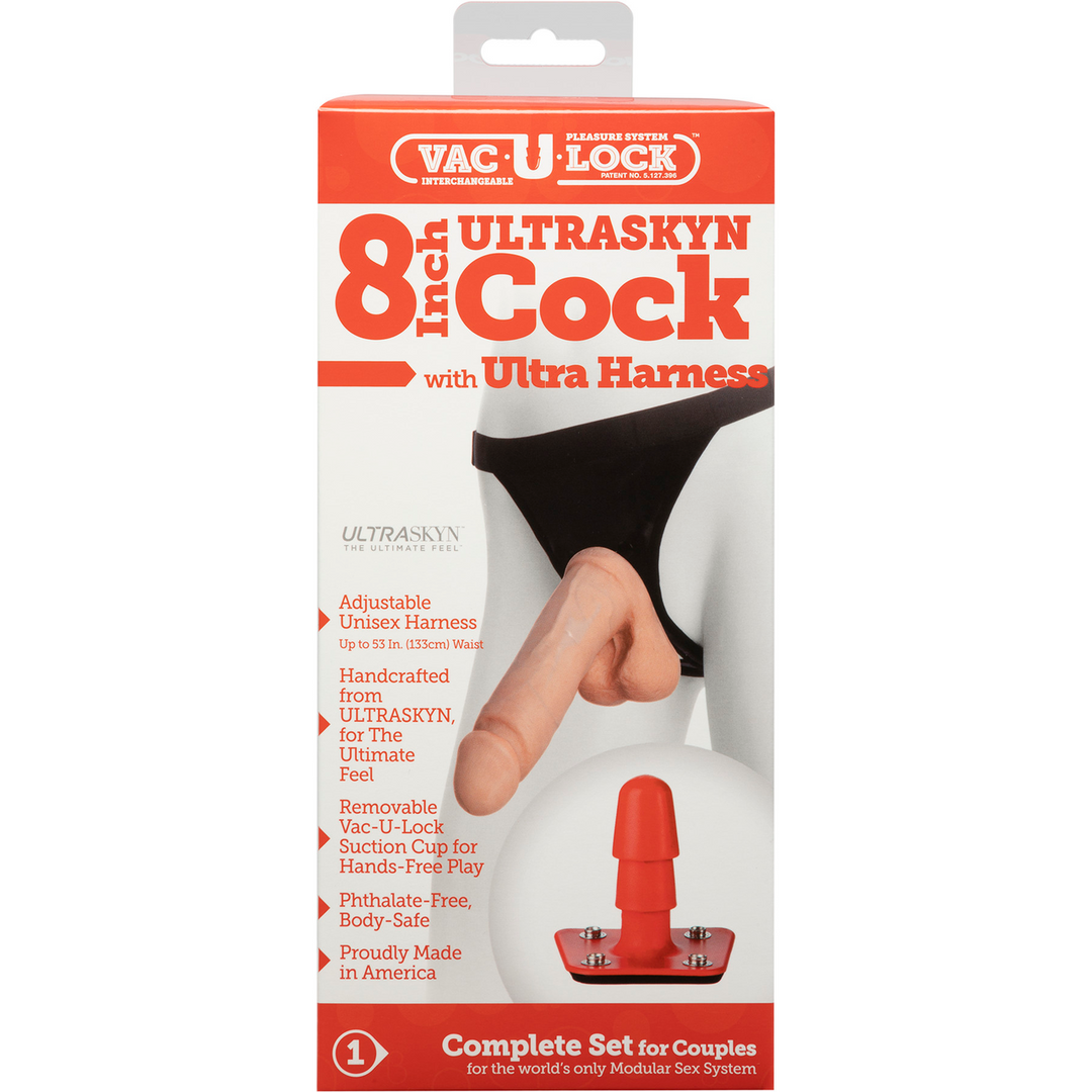 Ultraskyn Harness And Dildo 8 / 20 Cm White