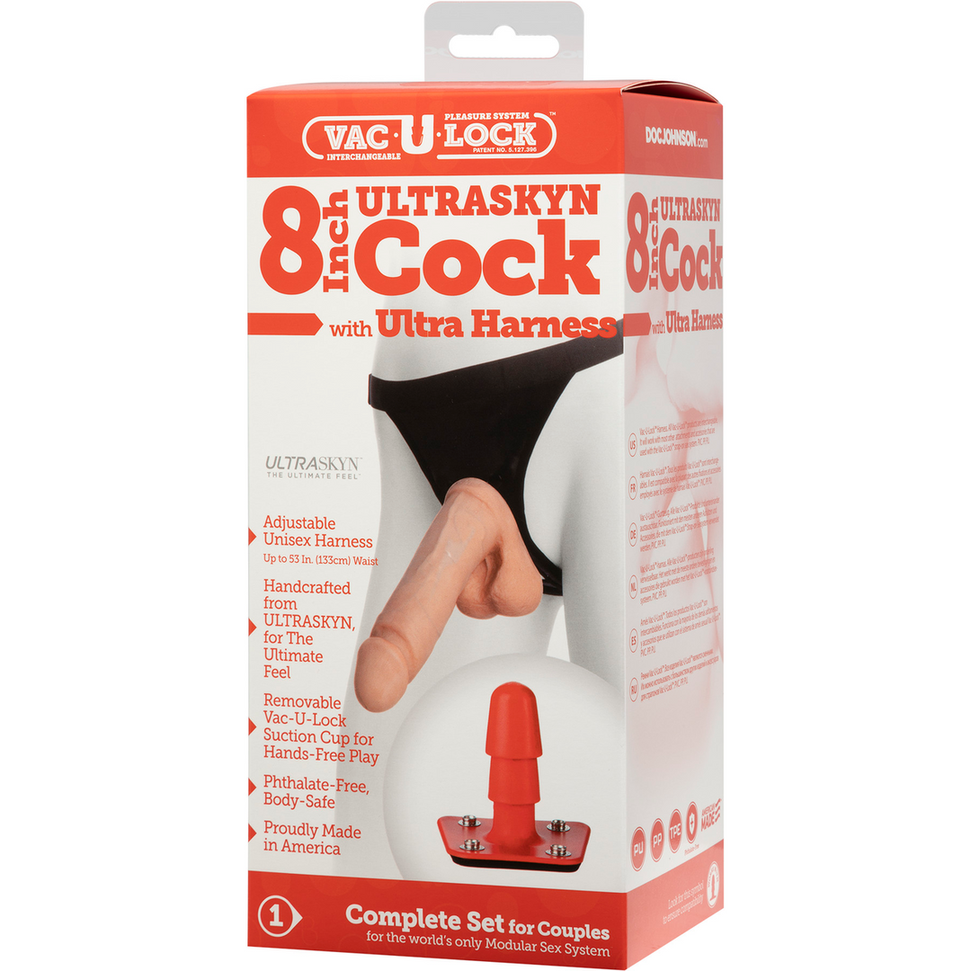 Ultraskyn Harness And Dildo 8 / 20 Cm White
