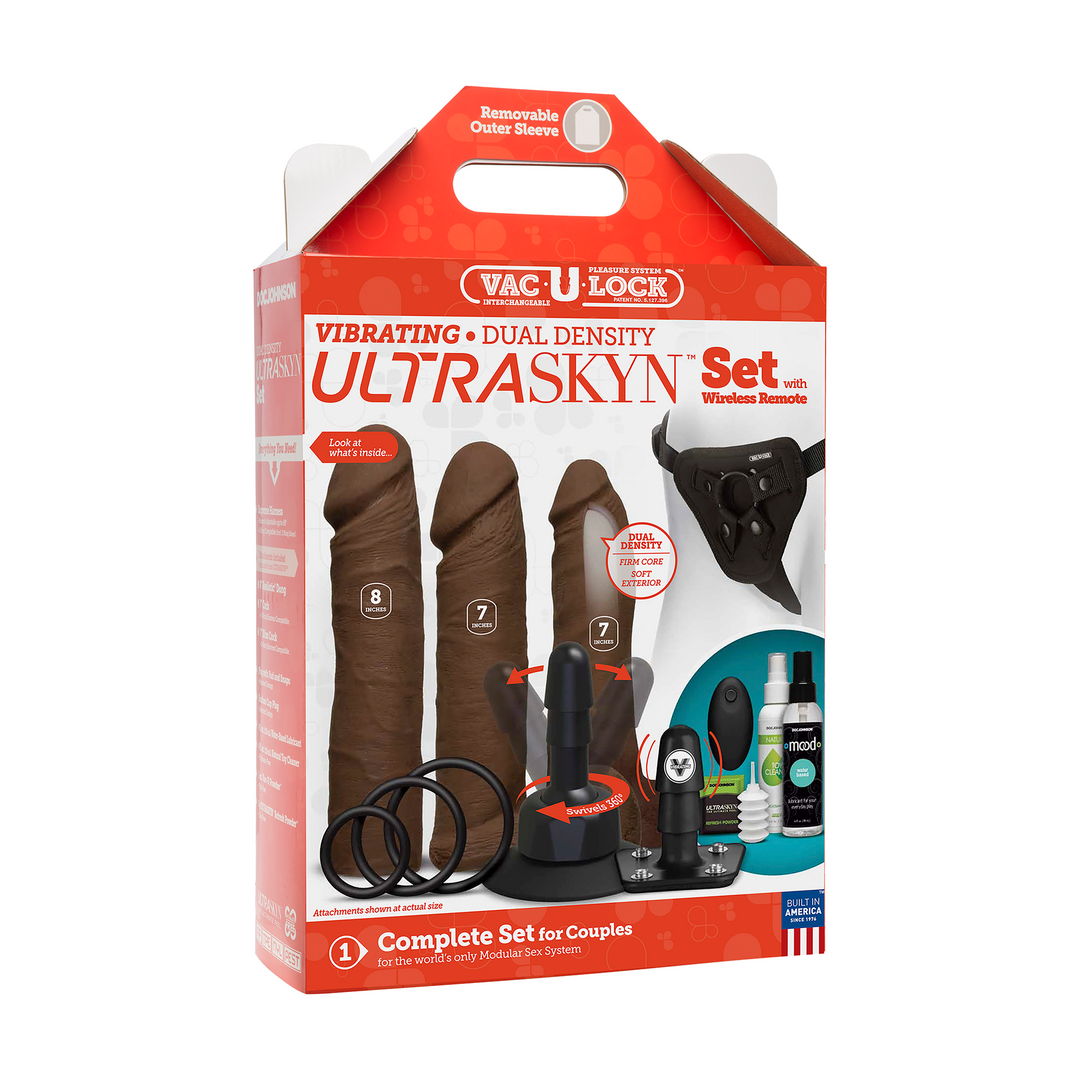 Vibrating Dual Density Ultraskyn Toys Set + Remote Control Black