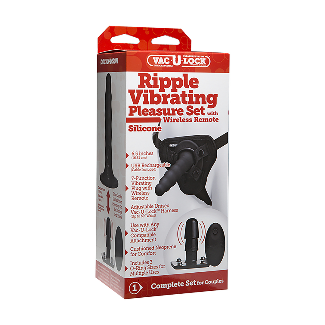Ribbed Vibrating Pleasure Set With Remote Control