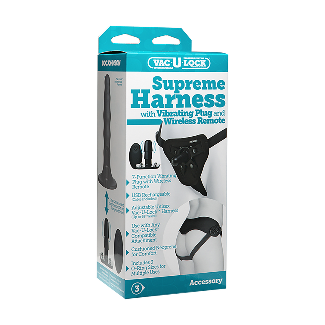 Supreme Harness With Vibrating Plug And Remote Control 2 Pieces