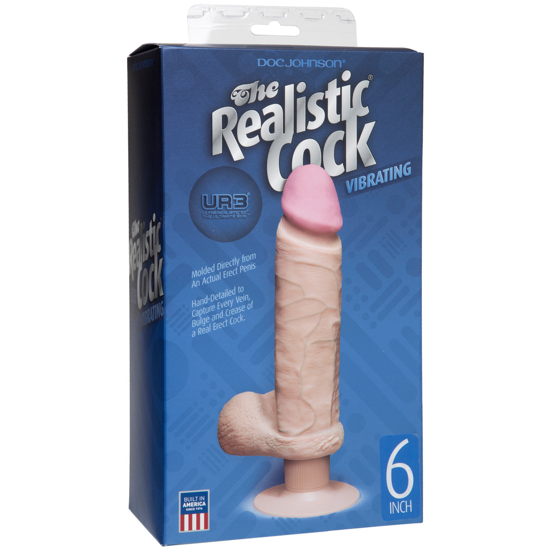 Vibrating Dildo With Balls 6 / 15 Cm White