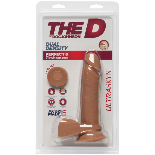 Perfect D Realistic Ultraskyn Dildo With Balls 7 / 18 Cm Brown
