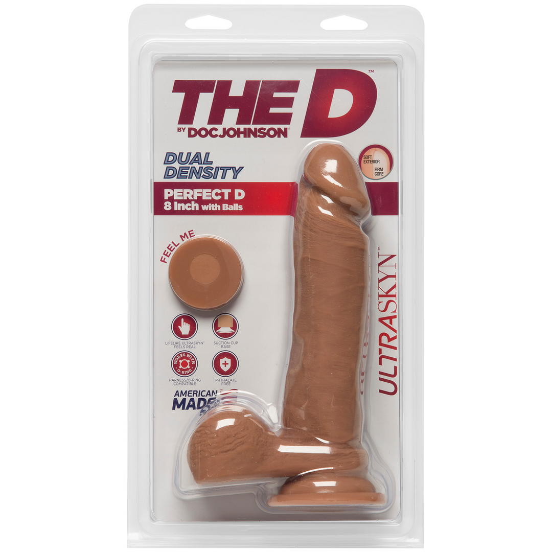 Perfect D Realistic Ultraskyn Dildo With Balls 8 / 20 Cm Brown