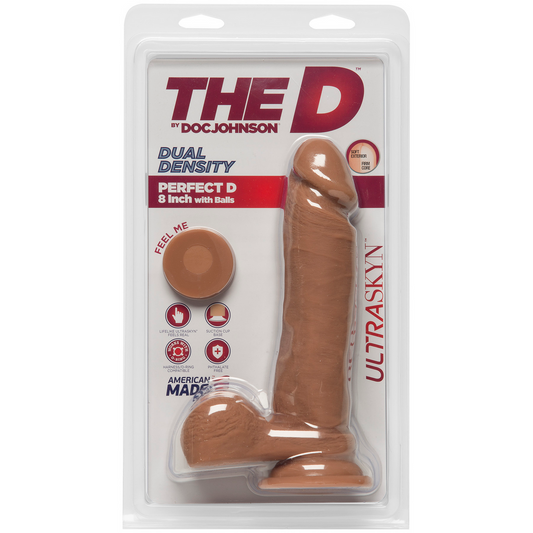 Perfect D Realistic Ultraskyn Dildo With Balls 8 / 20 Cm Brown