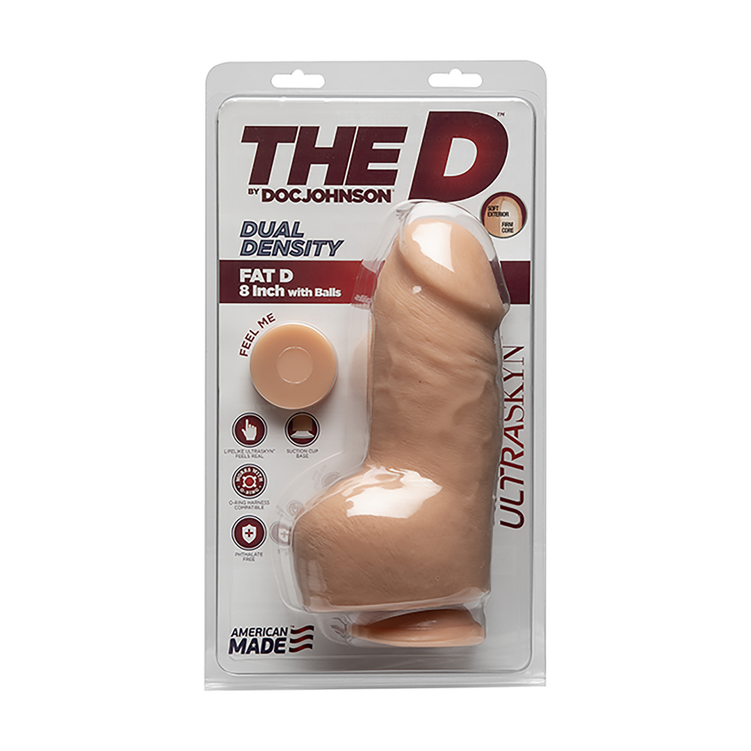 Fat D Realistic Ultraskyn Dildo With Balls 8 / 20 Cm Blank