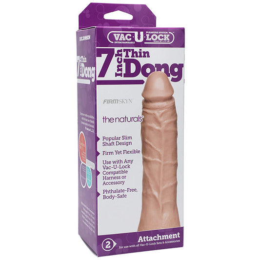 Doc Johnson Vac-U-Lock The Naturals Thin Dong Dildo 19 cm