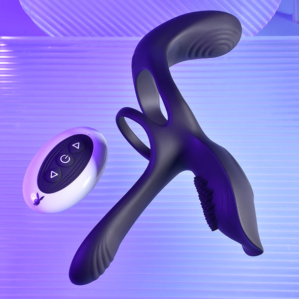 Playboy Pleasure - The 3 Way - Cockring Black