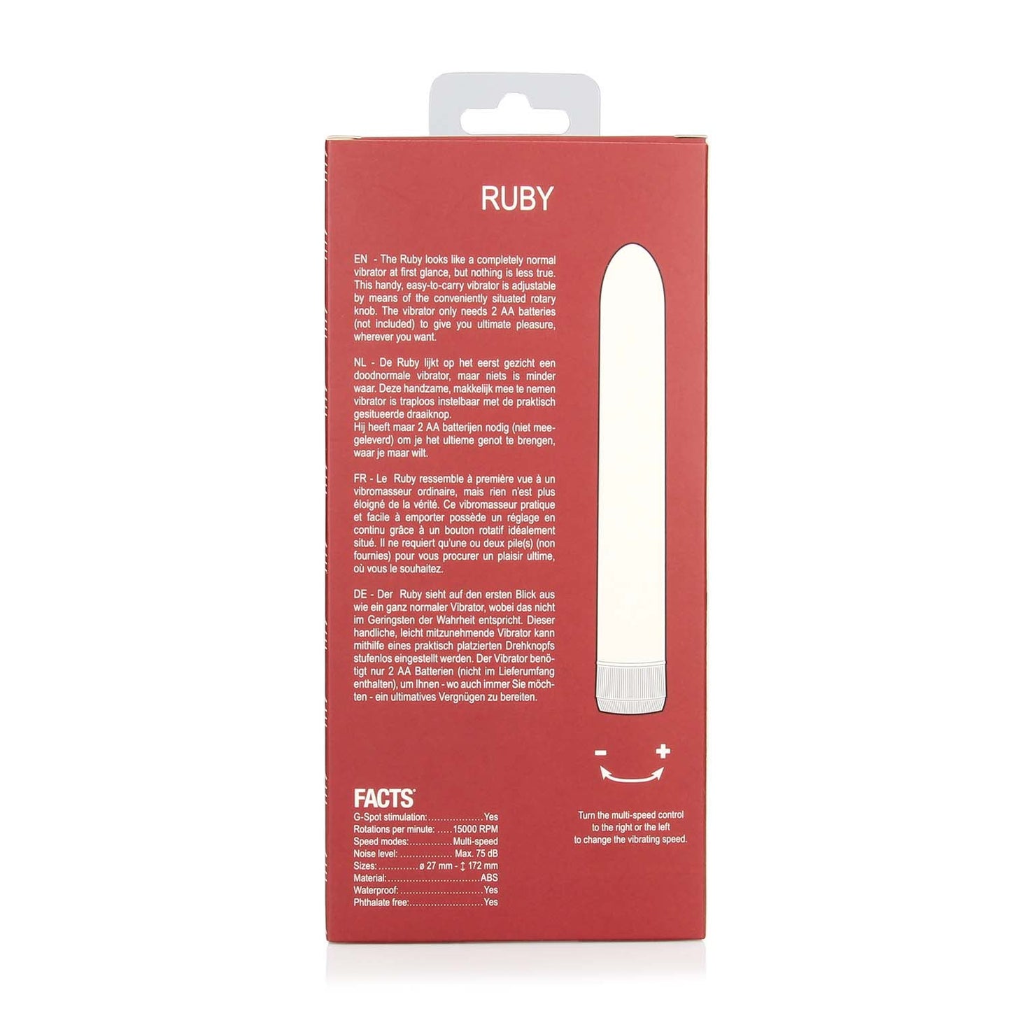 Erovibes Ruby Klassieke Vibrator 17 cm