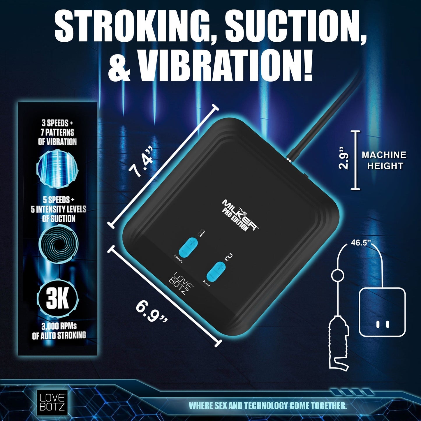 XR Brands The Milker Pro Editie Love Botz Zuigende Masturbator - Erovibes.nl