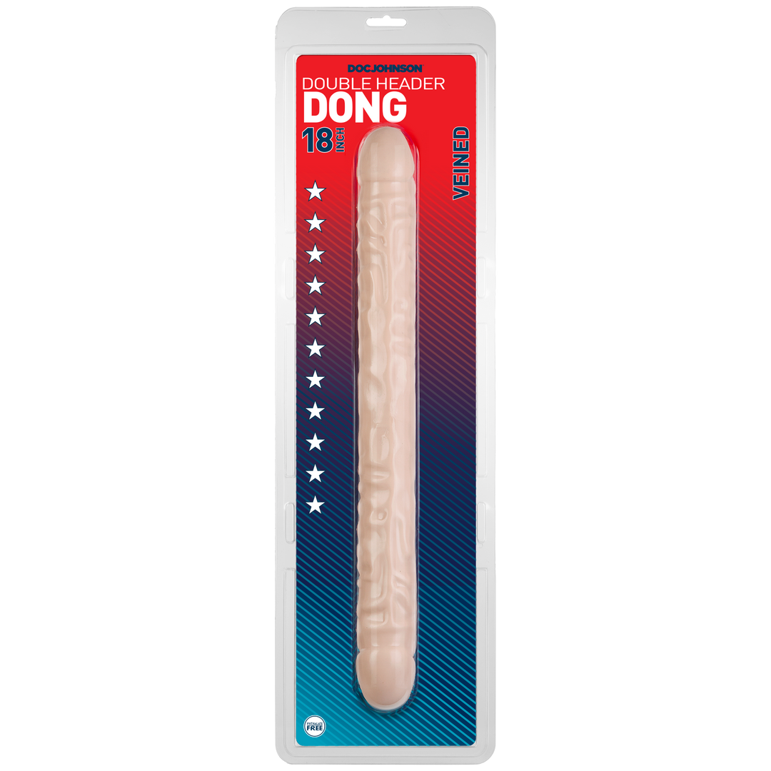 Veined Double Header Dildo With Double Ends 18 / 45 Cm