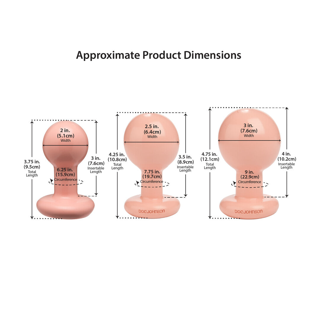 The Classic Round Butt Plug 3 Piece Set Cream