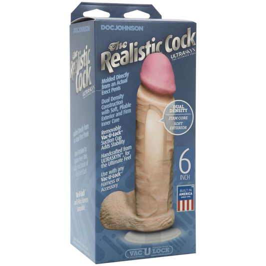 Realistic Cock With Balls Removable Vac U Lock Suction Cup Ultraskyn 6 / 16 Cm Vanilla
