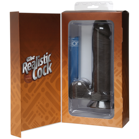 Realistic Cock With Balls Removable Vac U Lock Suction Cup Ultraskyn 8 / 20 Cm Chocolate
