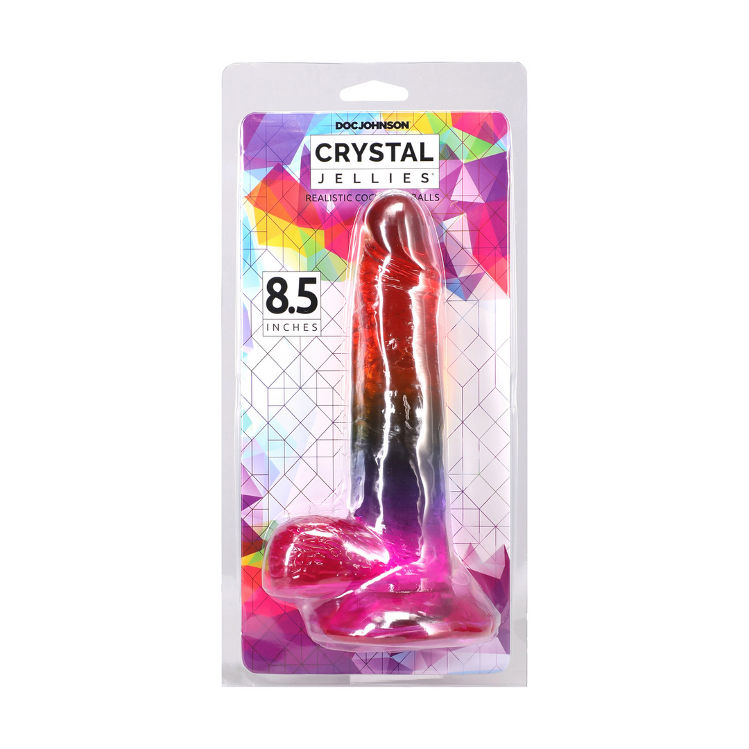 Realistic Cock With Balls 8.5 / 21,6 Cm Rainbow
