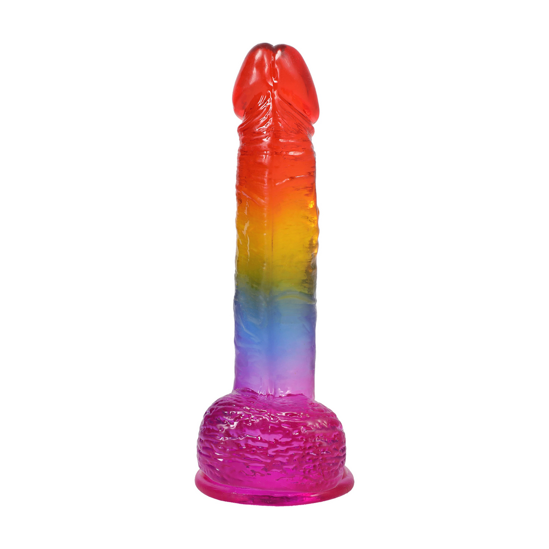Realistic Cock With Balls 8.5 / 21,6 Cm Rainbow