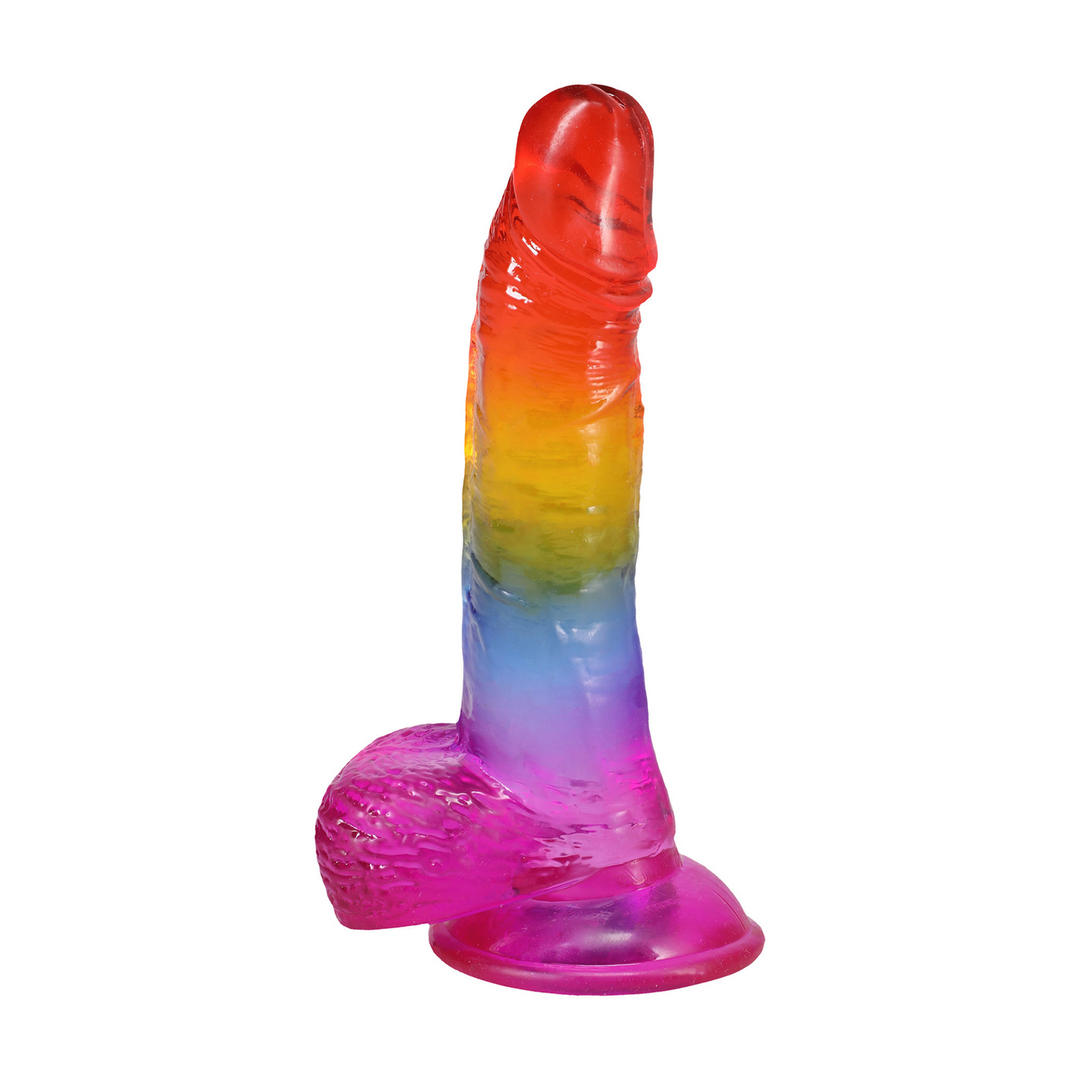 Realistic Cock With Balls 8.5 / 21,6 Cm Rainbow