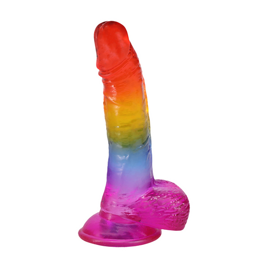 Realistic Cock With Balls 8.5 / 21,6 Cm Rainbow