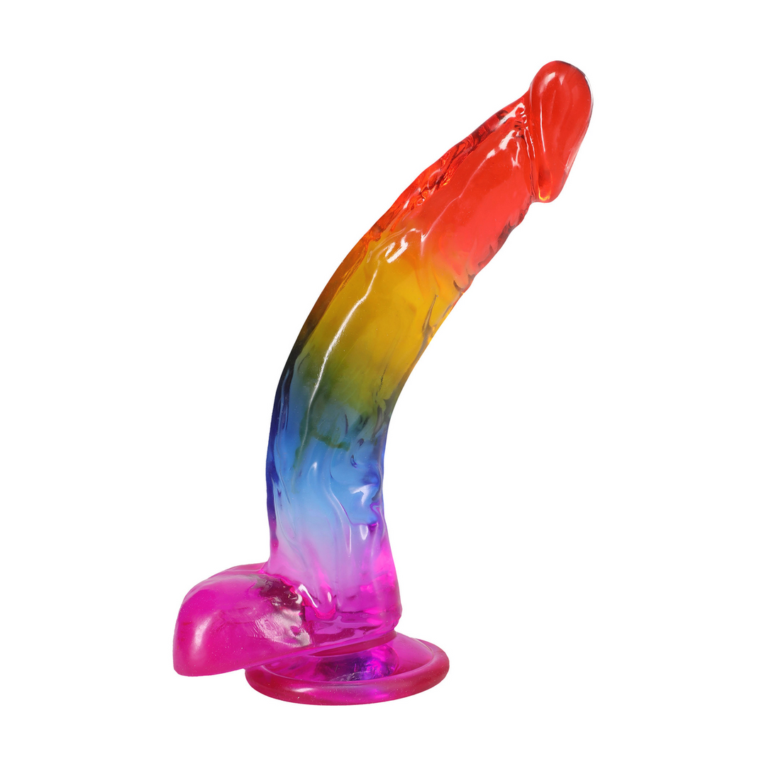 Realistic Cock With Balls 9.5 / 24,1 Cm Rainbow