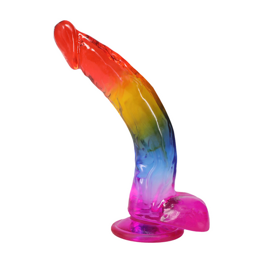Realistic Cock With Balls 9.5 / 24,1 Cm Rainbow
