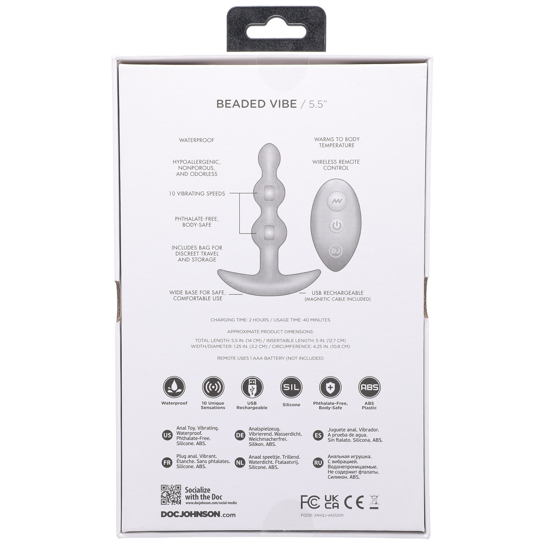 Beaded Vibe Silicone Anal Plug With Remote Control 2