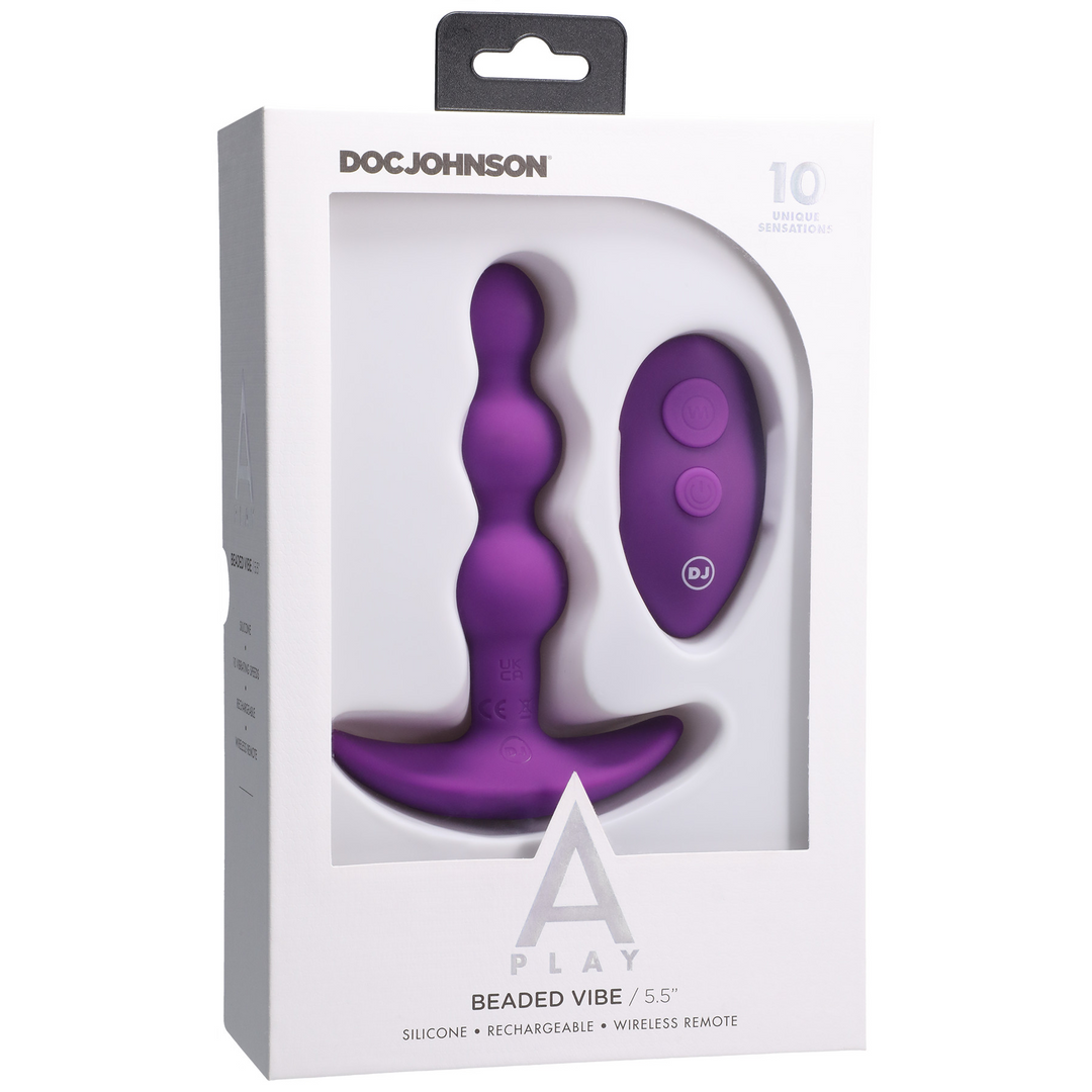 Beaded Vibe Silicone Anal Plug With Remote Control 1