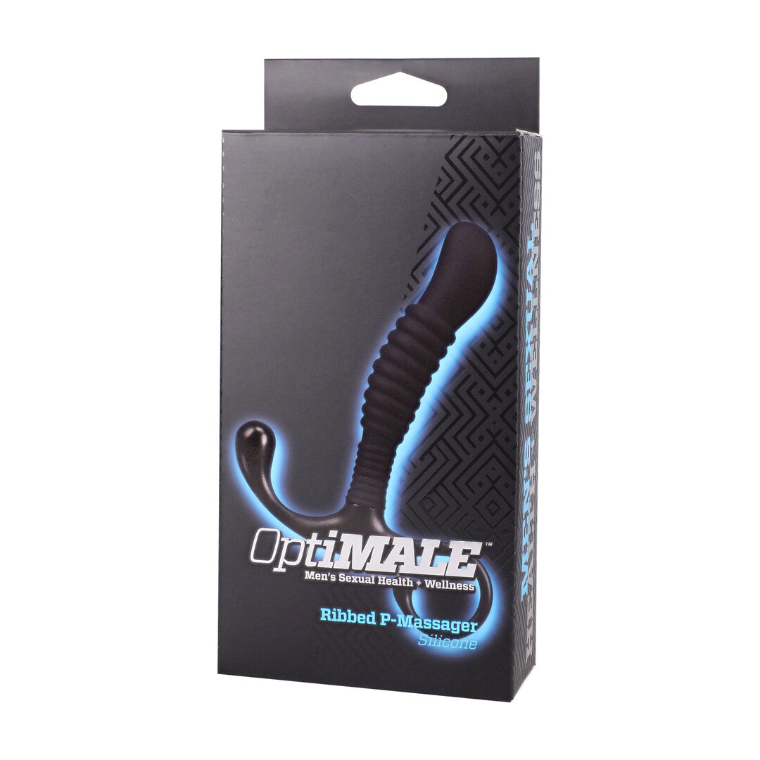 Ribbed Silicone Prostate Massager Black
