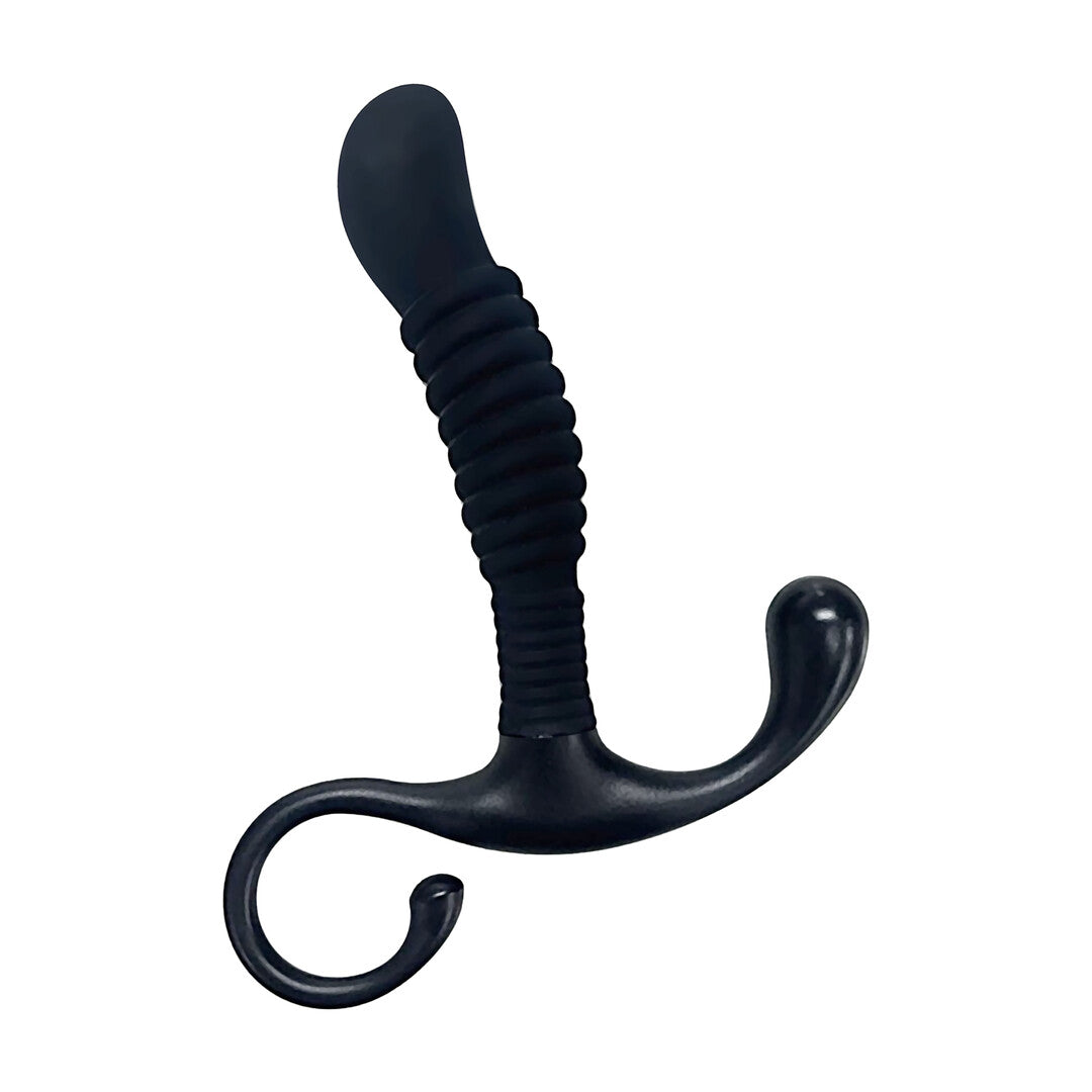 Ribbed Silicone Prostate Massager Black