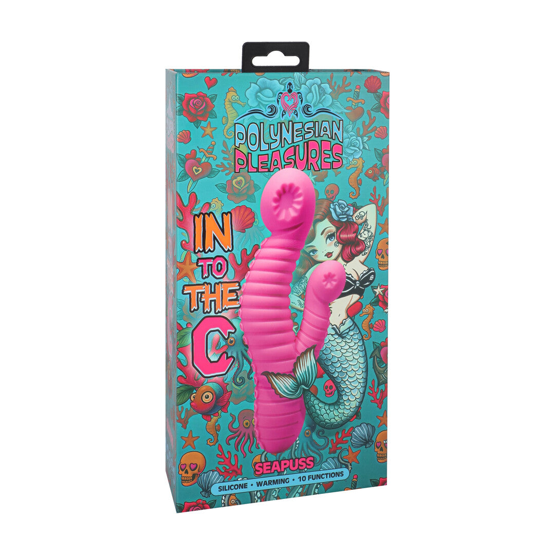 Into The C Seapuss Warming Rippled Rabbit Vibrator Purple
