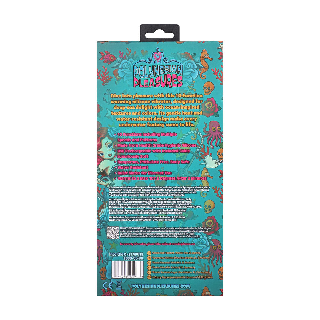 Into The C Seapuss Warming Rippled Rabbit Vibrator Purple