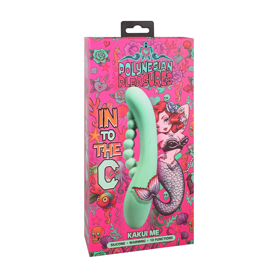 Into The C Kakui Me Warming Beaded Rabbit Vibrator Kelp Green