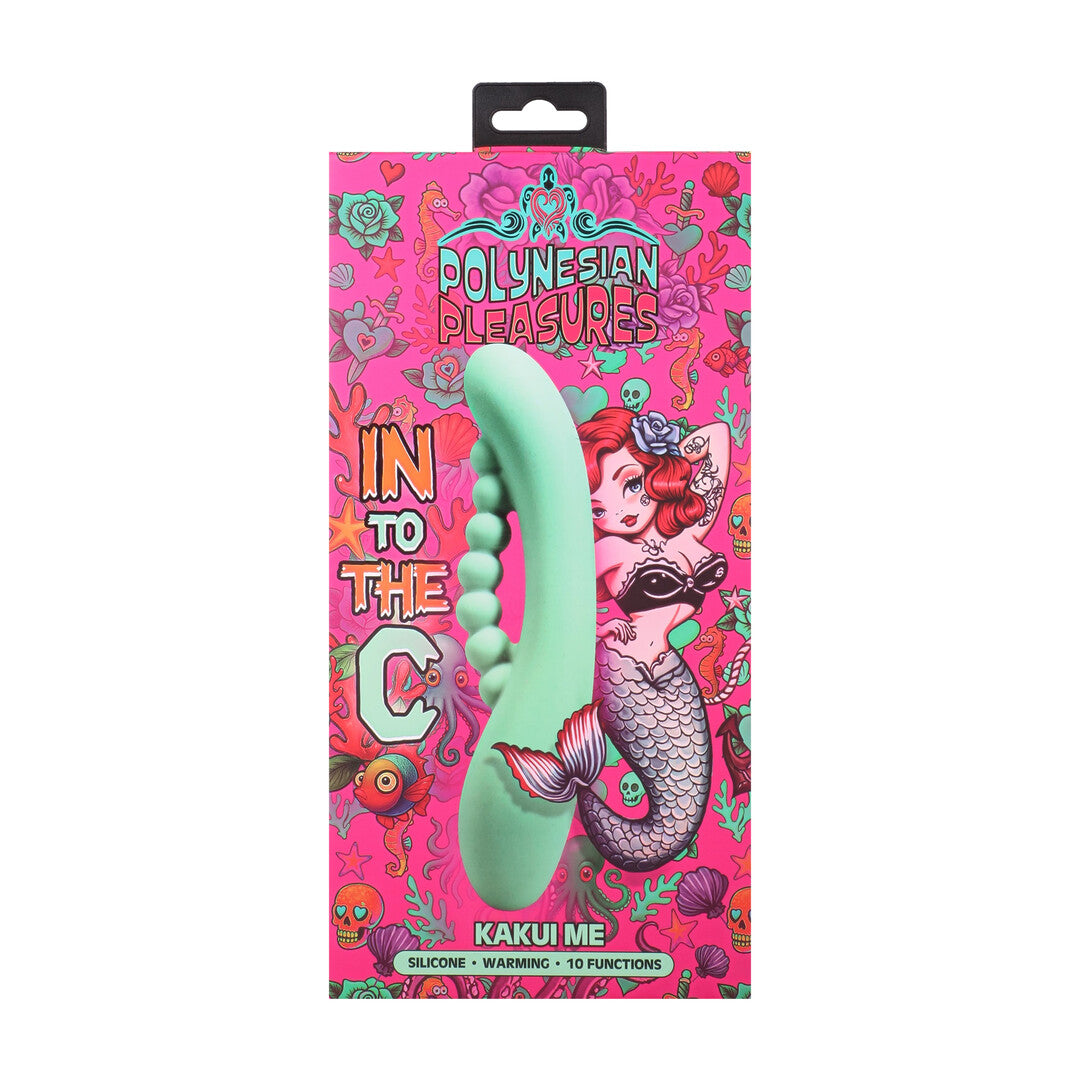 Into The C Kakui Me Warming Beaded Rabbit Vibrator Kelp Green