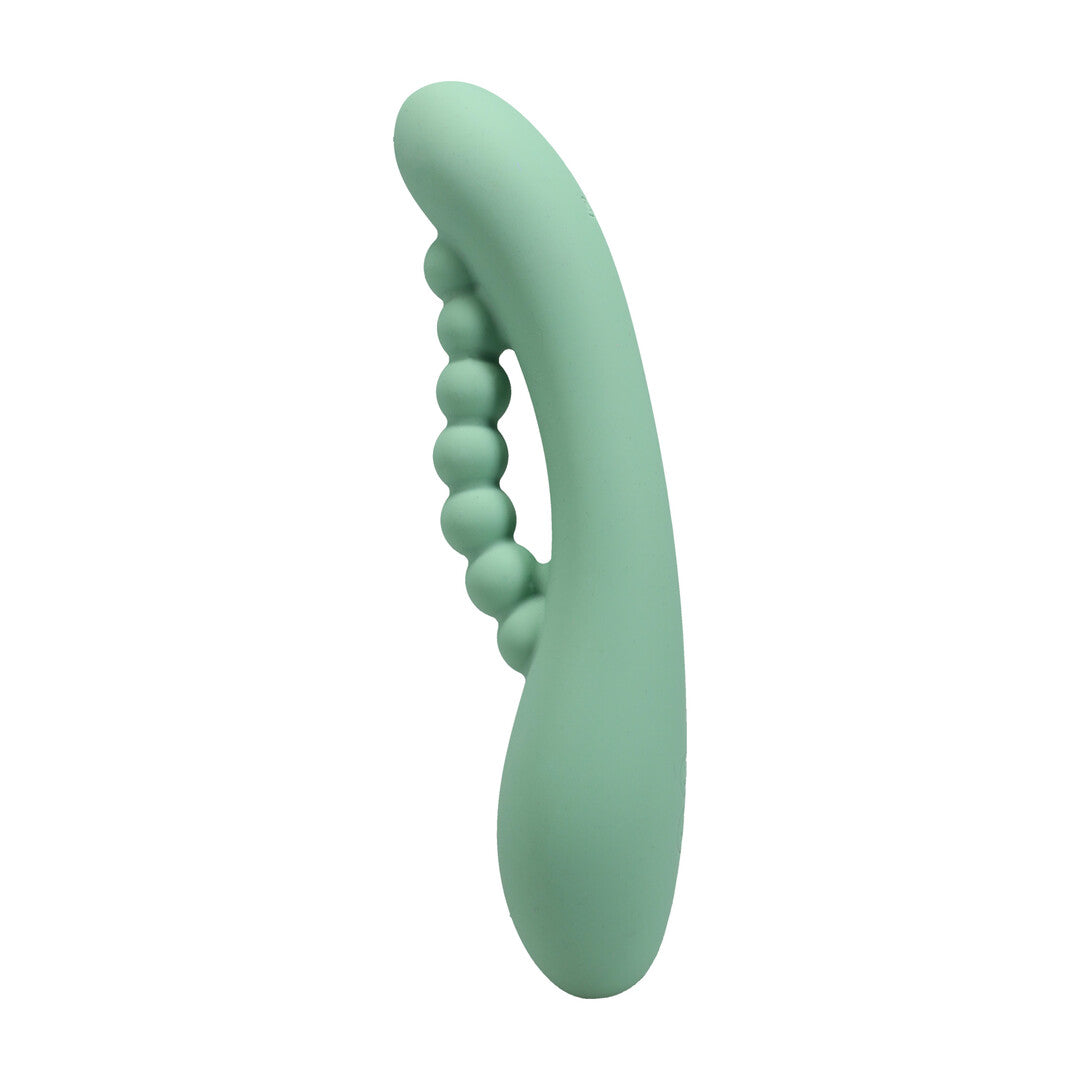 Into The C Kakui Me Warming Beaded Rabbit Vibrator Kelp Green