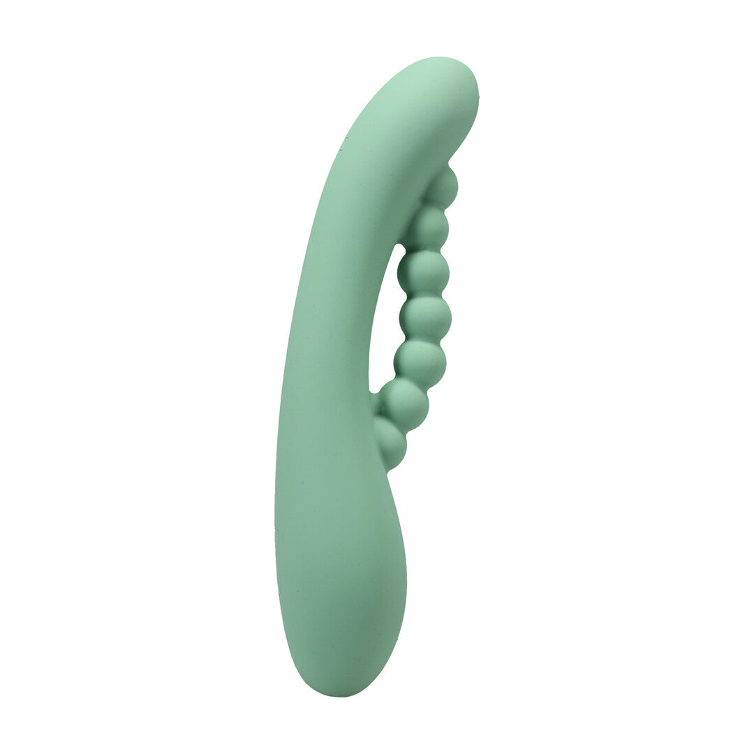 Into The C Kakui Me Warming Beaded Rabbit Vibrator Kelp Green