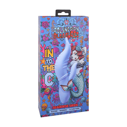 Into The C Seahorse Siren Warming Waved Rabbit Vibrator Maui Blue