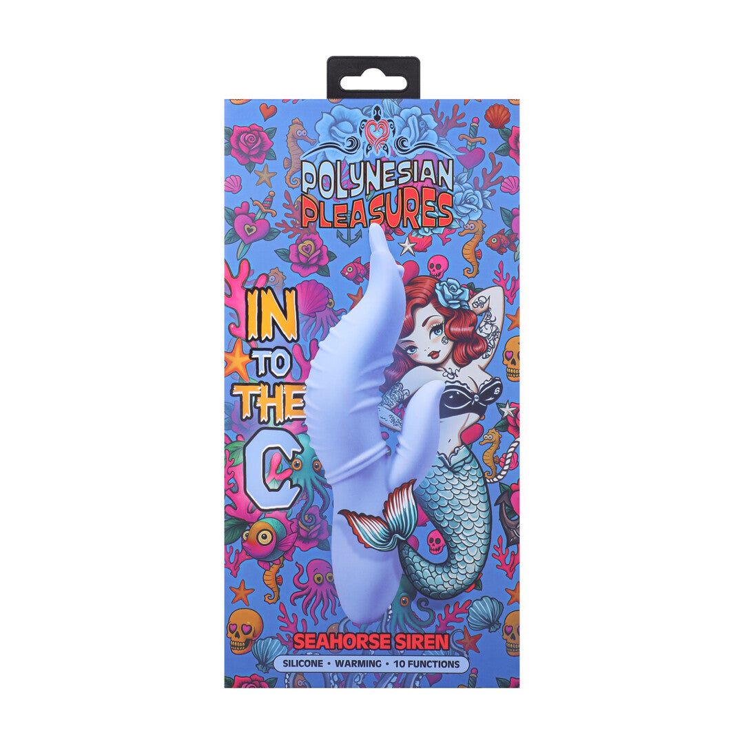 Into The C Seahorse Siren Warming Waved Rabbit Vibrator Maui Blue