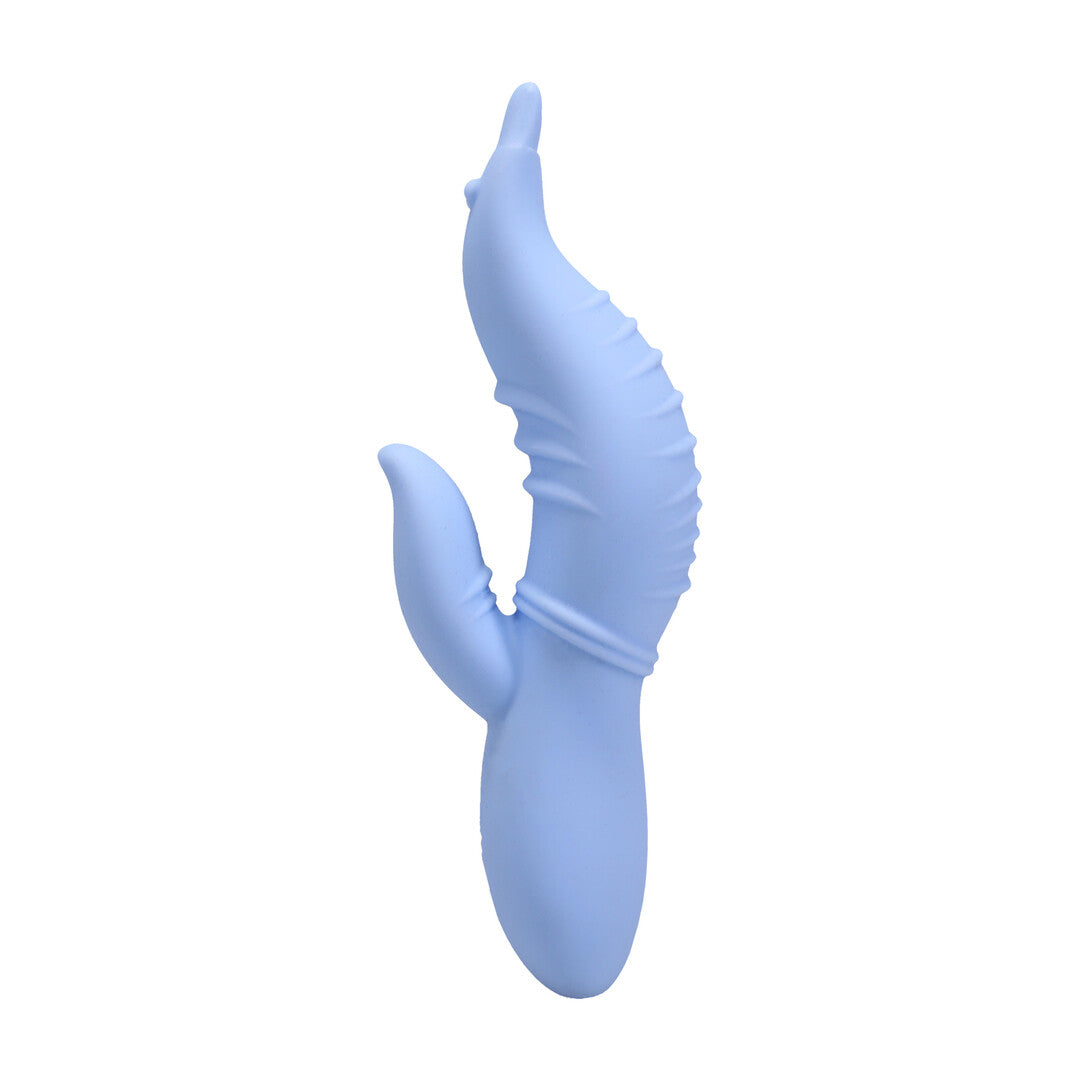 Into The C Seahorse Siren Warming Waved Rabbit Vibrator Maui Blue