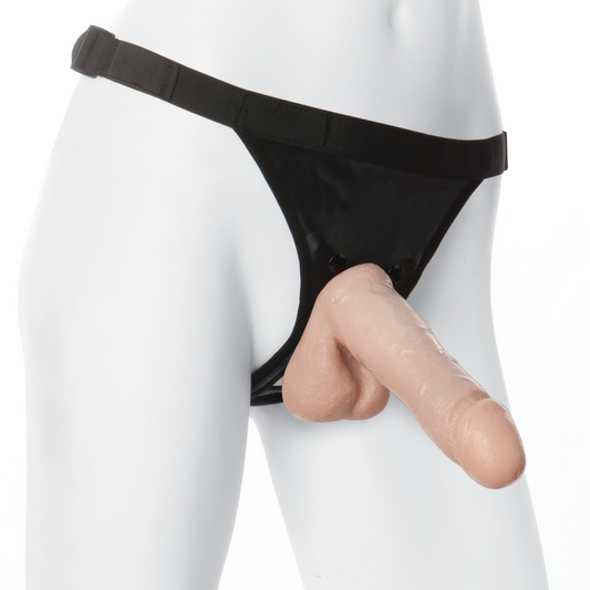 Realistic Dildo With Ultra Harness 7 / 18 Cm Vanilla