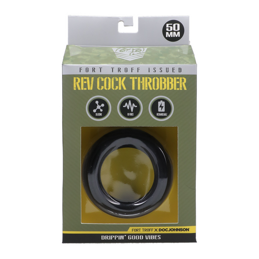 Rev Cock Throbber Vibrating Cockring Large Black