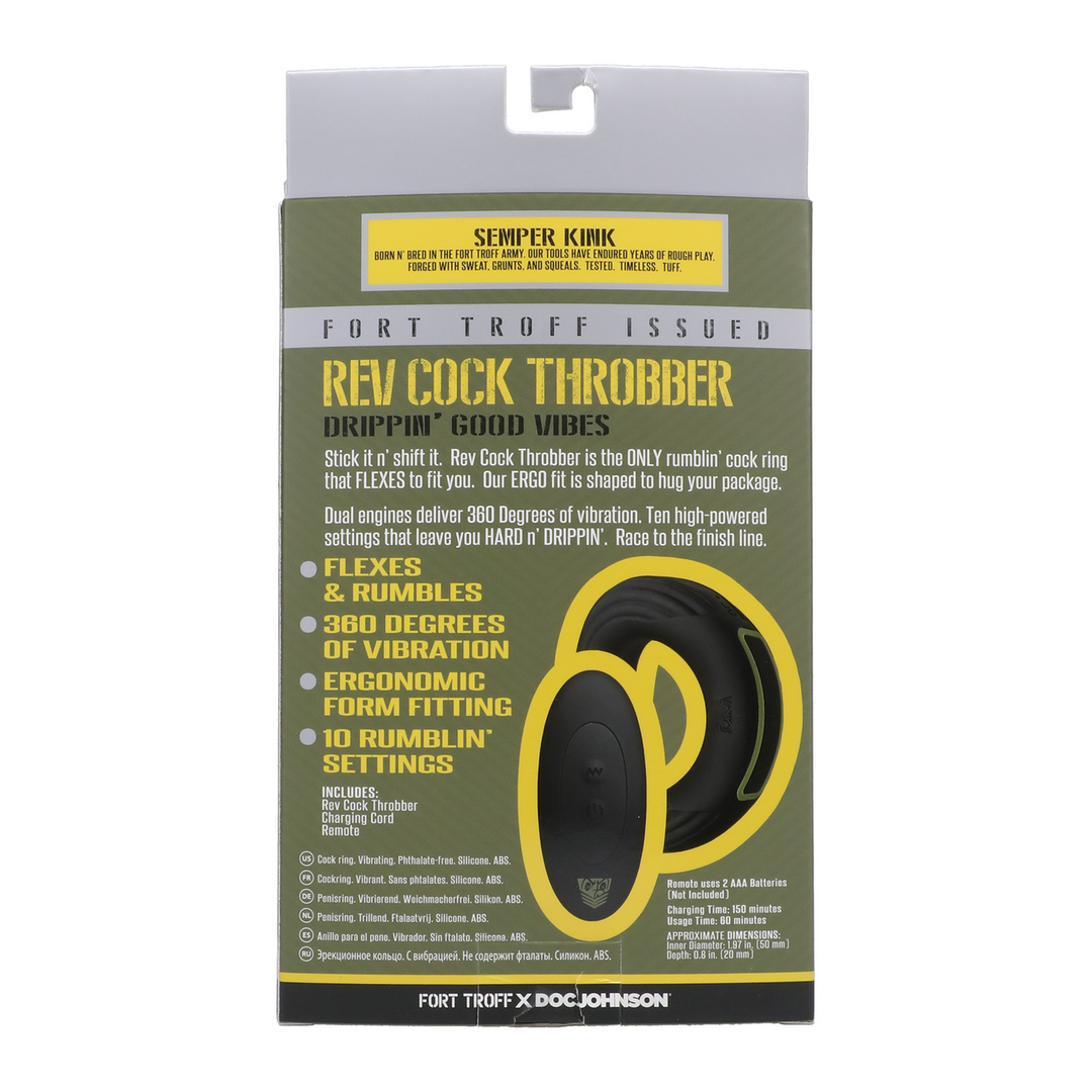 Rev Cock Throbber Vibrating Cockring Large Black