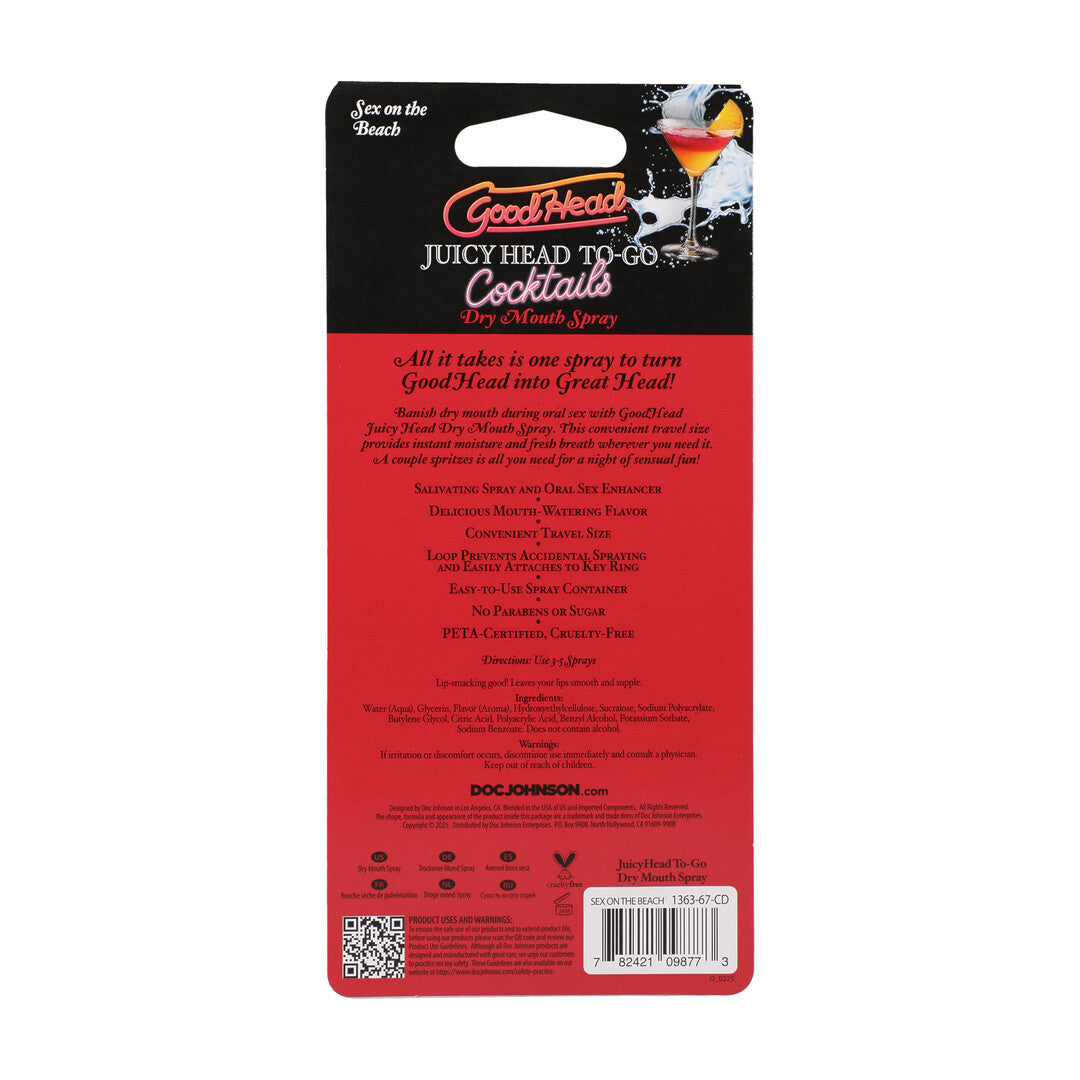 Juicy Head Cocktails Dry Mouth Spray To Go Sex On The Beach 0.3 Fl Oz / 9 Ml
