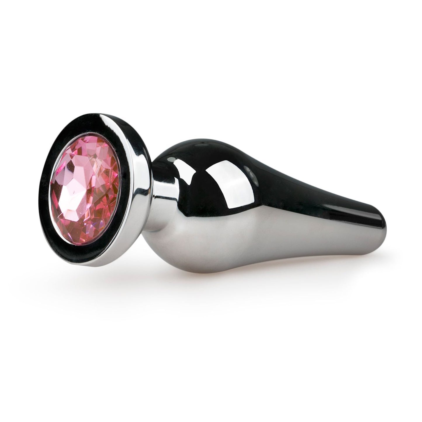 Easytoys Zilverkleurige Metalen Buttplug Met Roze Diamant