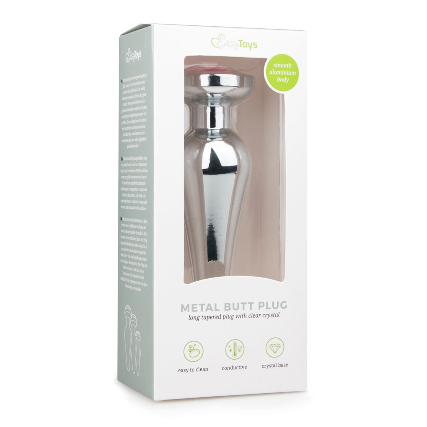 Easytoys Zilverkleurige Metalen Buttplug Met Roze Diamant