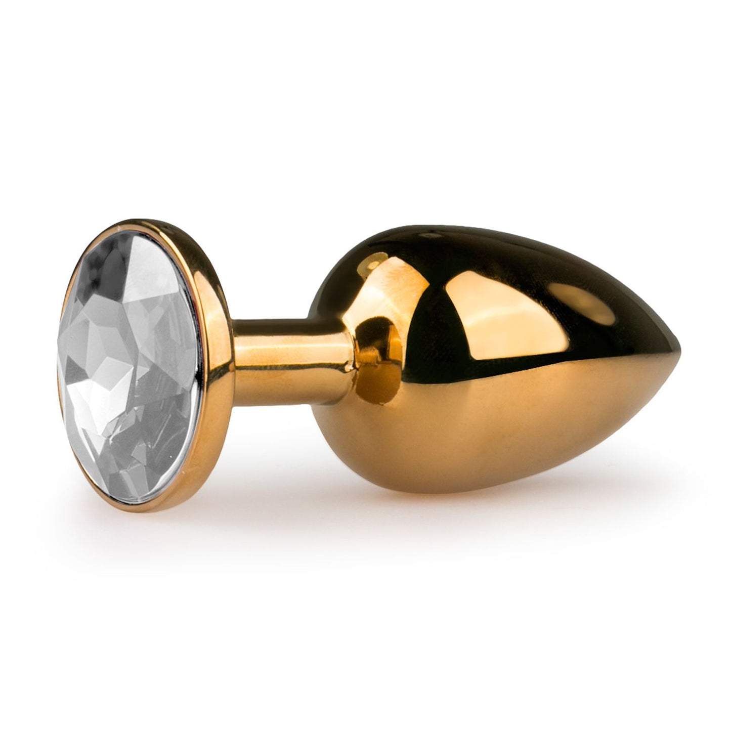 Easytoys Goudkleurige Metalen Buttplug Met Transparante Steen