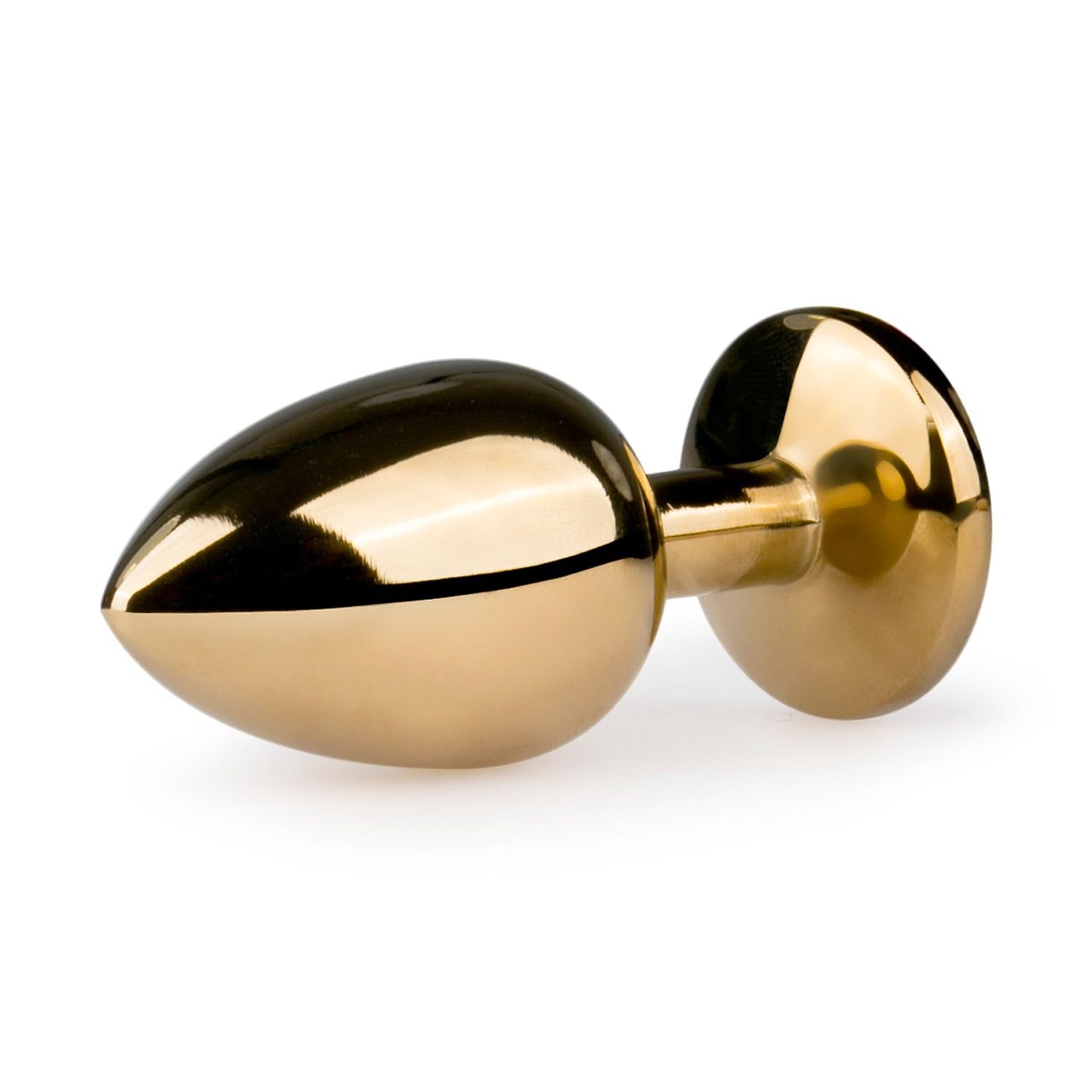 Easytoys Goudkleurige Metalen Buttplug Met Transparante Steen