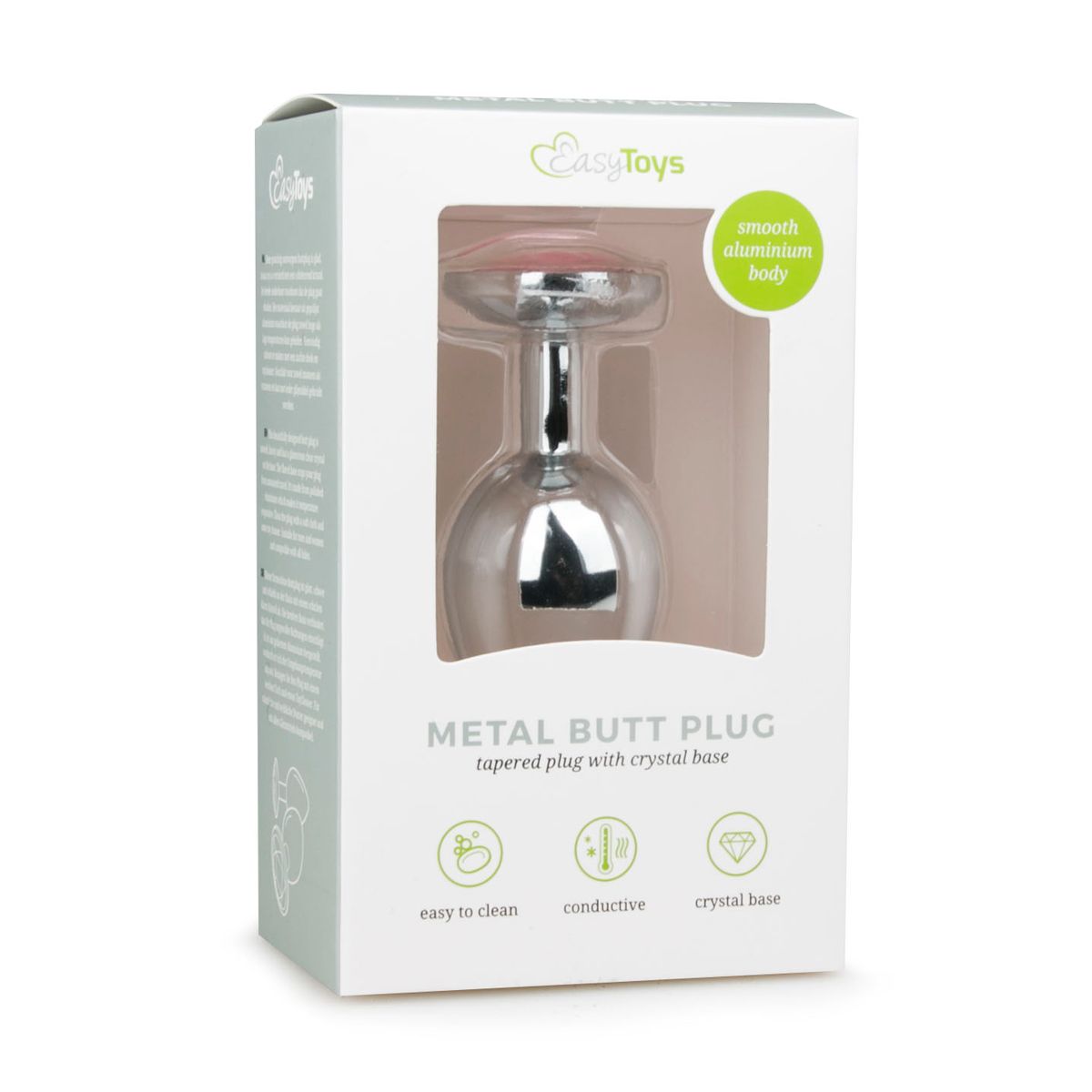 Easytoys Metalen Buttplug Zilver/roze M